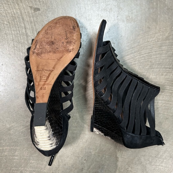 Donald J Pliner Pelle Elastic Strappy Wedge Sandals Women's Size 8 with Reptile - Picture 12 of 12